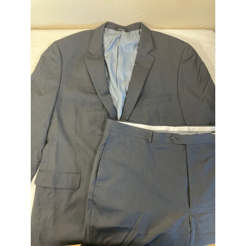 Wilke-Rodriguez Mens Charcoal Gray 100%‎ Wool 2 Piece Suit 50 Long 45 Waist